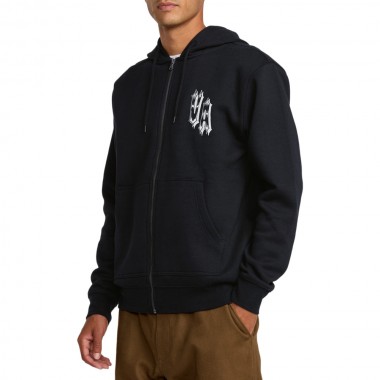 RVCA BENJ TIGER EYES ZIP HOODIE BLACK