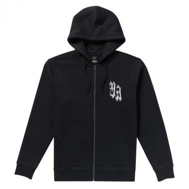 RVCA BENJ TIGER EYES ZIP HOODIE BLACK