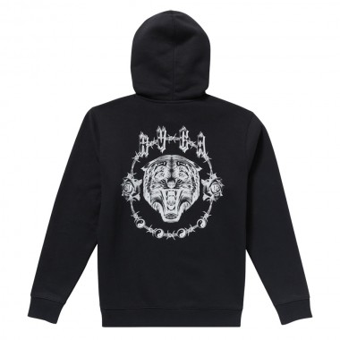 RVCA BENJ TIGER EYES ZIP HOODIE BLACK