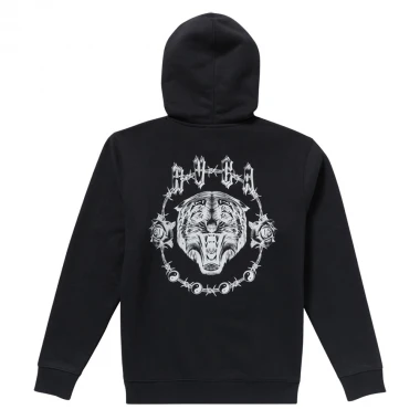 RVCA BENJ TIGER EYES ZIP HOODIE BLACK