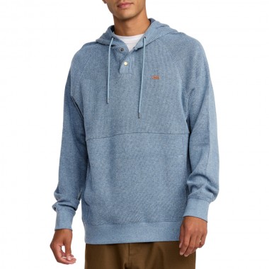 RVCA PORT PULLOVER 3 HOODIE VINTAGE NAVY HEATHER