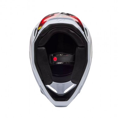 FOX V1 KAIROS HELMET WHITE/FLUORESCENT RED