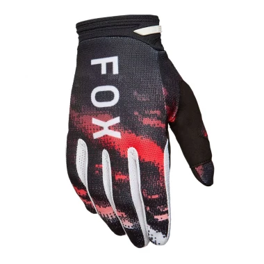 FOX 180 KAIROS GLOVES WHITE/FLUORESCENT RED