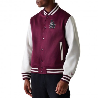NEW ERA MLB LOS ANGELES DODGERS BOMBER JACKET DARK RED