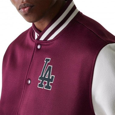 NEW ERA MLB LOS ANGELES DODGERS BOMBER JACKET DARK RED