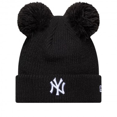 NEW ERA MLB NEW YORK YANKEES DOUBLE POM W BEANIE BLACK