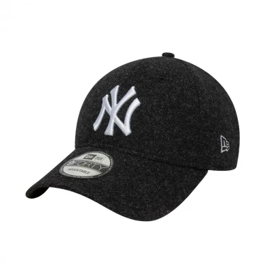 NEW ERA MLB NY YANKEES MELTON WOOL 9FORTY ADJ CAP BLACK