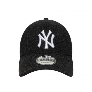 NEW ERA MLB NY YANKEES MELTON WOOL 9FORTY ADJ CAP BLACK