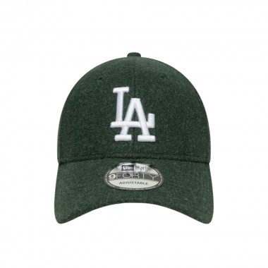 NEW ERA MLB LA DODGERS MELTON WOOL 9FORTY ADJ CAP DARK GREEN