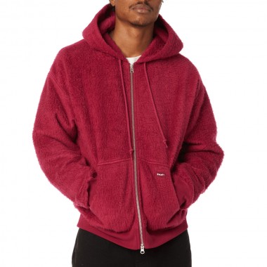 HUF CORSO HEAVYWEIGHT FLEECE ZIP HOODIE BERRY