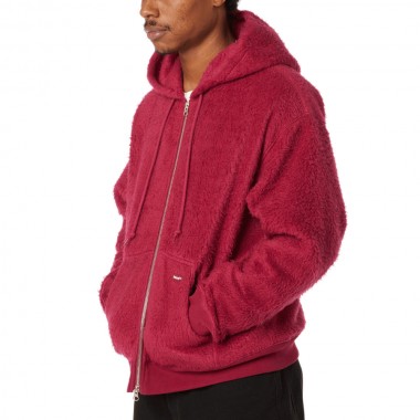 HUF CORSO HEAVYWEIGHT FLEECE ZIP HOODIE BERRY