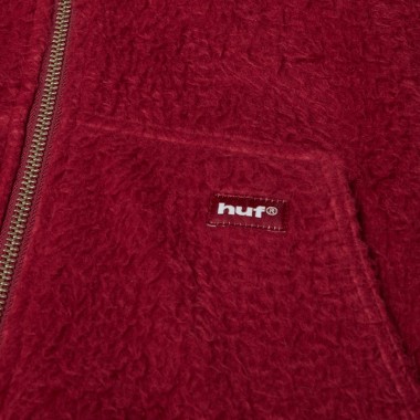 HUF CORSO HEAVYWEIGHT FLEECE ZIP HOODIE BERRY