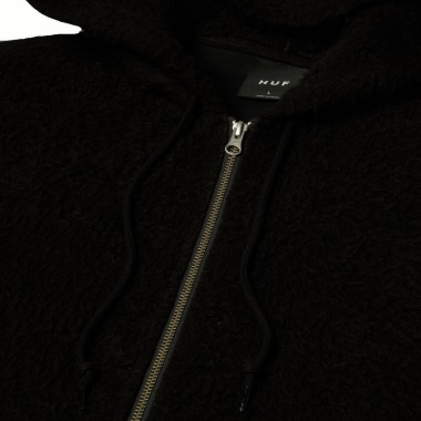 HUF CORSO HEAVYWEIGHT FLEECE ZIP HOODIE BLACK