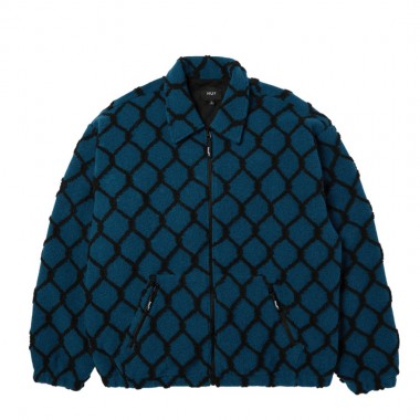 HUF BREAKTHROUGH HIGH PILE FLEECE JACKET MARINE BLUE