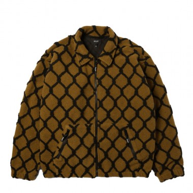 HUF BREAKTHROUGH HIGH PILE FLEECE JACKET MOSS