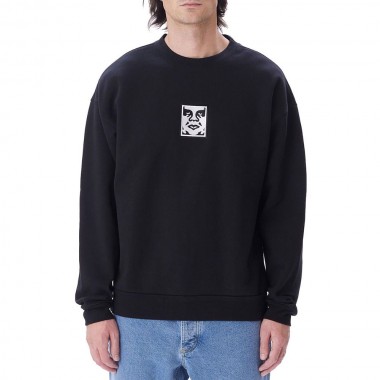 OBEY ICON EXTRA HEAVY CREWNECK II BLACK