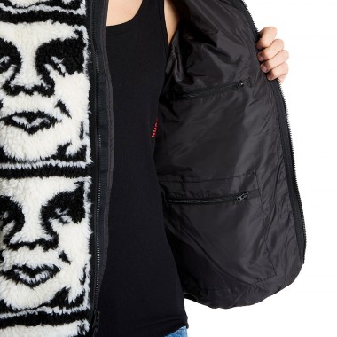 OBEY REPEATED ICON SHERPA JACKET BLACK MULTI