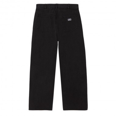 OBEY BIGWIG BAGGY DENIM PANTS WASHED BLACK