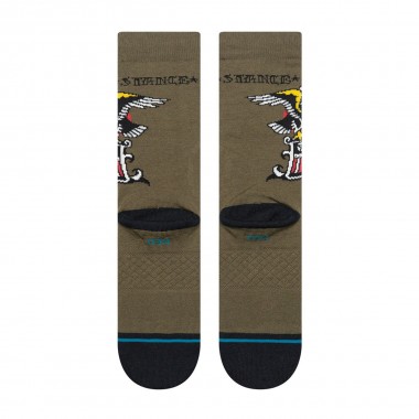 STANCE THE EAGLE CREW SOCKS MILITARY GREEN