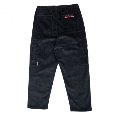 BEE UNUSUAL BUGGY CARGO CORDUROY PANTS BLACK