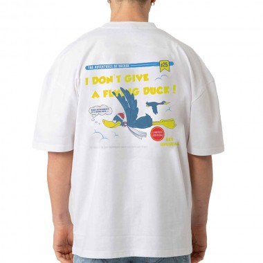 BEE UNUSUAL FLYING DUCK OVERSIZED T-SHIRT WHITE
