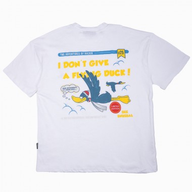 BEE UNUSUAL FLYING DUCK OVERSIZED T-SHIRT WHITE