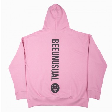 BEE UNUSUAL LOGO EXTRA HEAVY FT HOODIE PINK