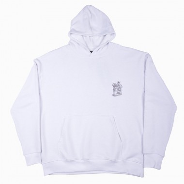 BEE UNUSUAL HIGH FLOWERS EXTRA HEAVY FT HOODIE LUCENT WHITE
