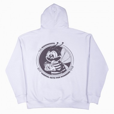 BEE UNUSUAL HIGH FLOWERS EXTRA HEAVY FT HOODIE LUCENT WHITE