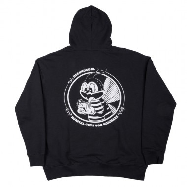 BEE UNUSUAL HIGH FLOWERS EXTRA HEAVY FT HOODIE BLACK