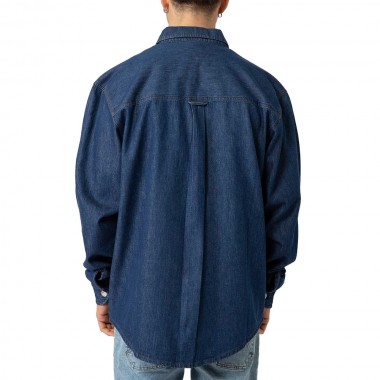 BEE UNUSUAL DENIM LS OVERSHIRT WASHED DARK BLUE