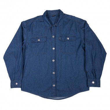 BEE UNUSUAL DENIM LS OVERSHIRT WASHED DARK BLUE