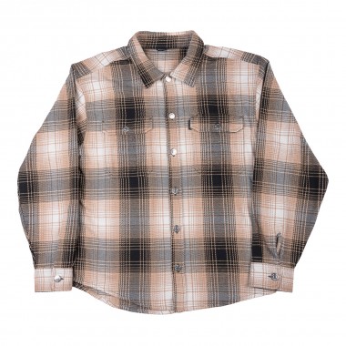 BEE UNUSUAL FLANNEL LS OVERSHIRT BLACK/WHITE PLAID