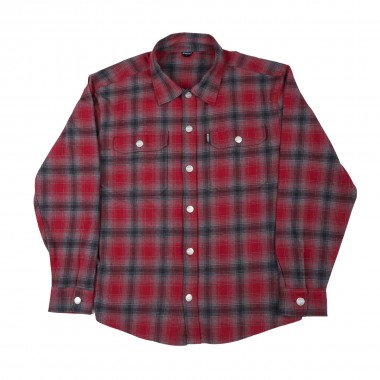 BEE UNUSUAL FLANNEL LS OVERSHIRT RED/BLACK PLAID