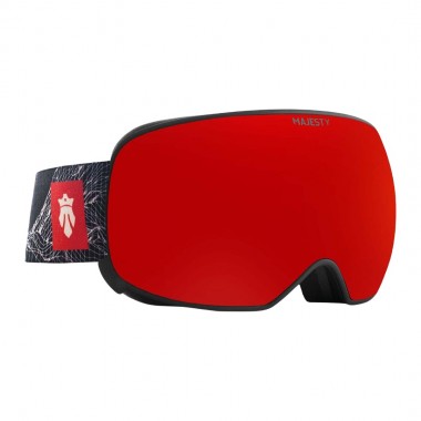 MAJESTY THE FORCE SPHERICAL SNOW GOGGLES BLK/RED GRNT/ROSE REVO