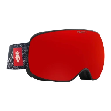 MAJESTY THE FORCE SPHERICAL SNOW GOGGLES BLK/RED GRNT/ROSE REVO