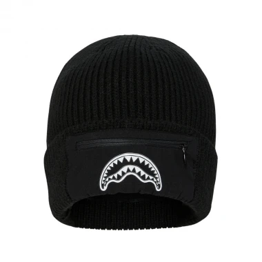 SPRAYGROUND BLACK POCKET BEANIE