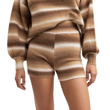 RHYTHM YENI STRIPE KNIT SHORT LATTE