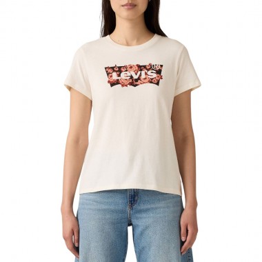 LEVI’S® THE PERFECT W TEE WHITE/GAB ROSE BW FILL EGRET