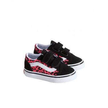 VANS OLD SKOOL V GLITTER LEOPARD TOD SHOES DIVA PINK