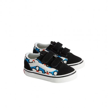 VANS OLD SKOOL V PAINTED FLORAR TOD SHOES BRIGHT AZURE