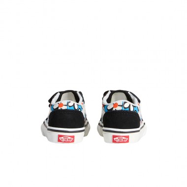 VANS OLD SKOOL V PAINTED FLORAR TOD SHOES BRIGHT AZURE