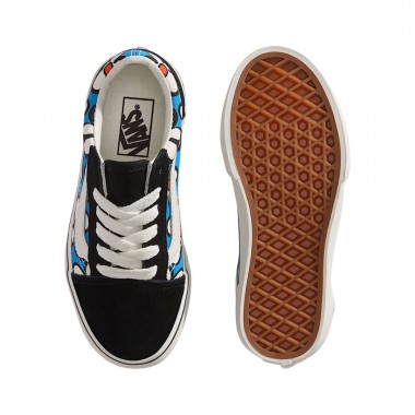 VANS OLD SKOOL PAINTED FLORAL K SHOES BRIGHT AZURE