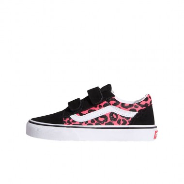 VANS OLD SKOOL V GLITTER LEOPARD K SHOES DIVA PINK