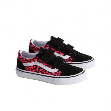 VANS OLD SKOOL V GLITTER LEOPARD K SHOES DIVA PINK