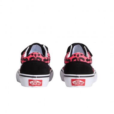 VANS OLD SKOOL V GLITTER LEOPARD K SHOES DIVA PINK