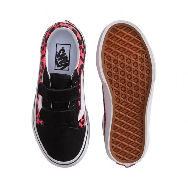 VANS OLD SKOOL V GLITTER LEOPARD K SHOES DIVA PINK