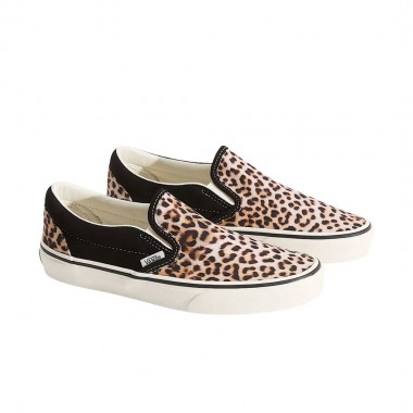 VANS CLASSIC SLIP-ON SHOES BLACK/LEOPARD