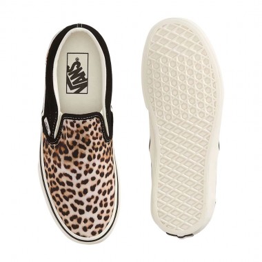 VANS CLASSIC SLIP-ON SHOES BLACK/LEOPARD