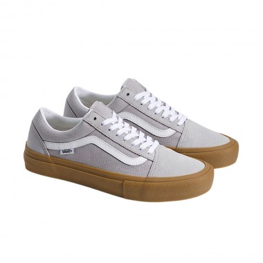 VANS SKATE OLD SKOOL CREPE SHOES LIGHT GRAY/GUM